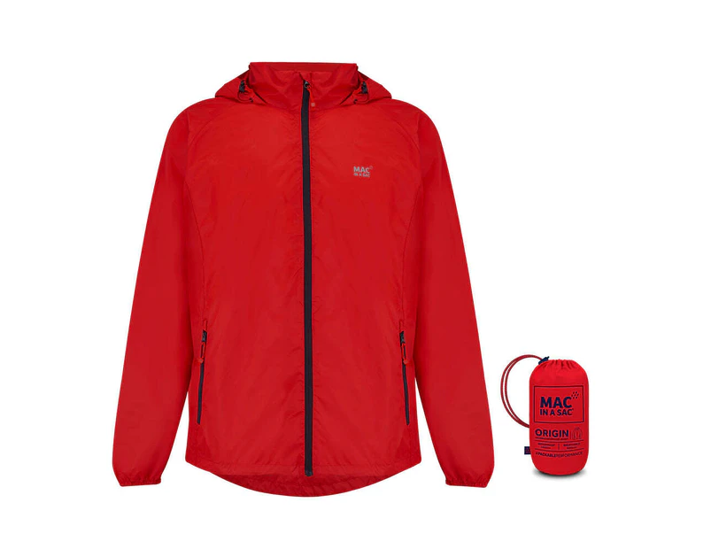 Mac In A Sac Packable Unisex Adults Waterproof Outerwear Jacket Red - Red