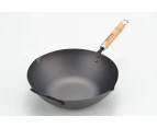 Yoshikawa Cook-Pal Ren 36cm Premium Carbon Steel Heat Treated Wok with two handles