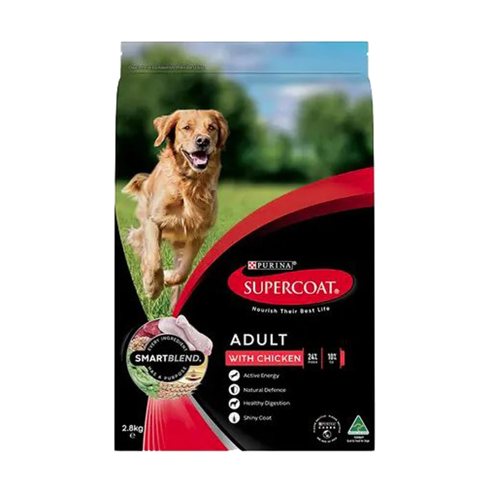 Supercoat Smartblend Adult Healthy Digestion Dry Dog Food w/ Chicken 2.8kg