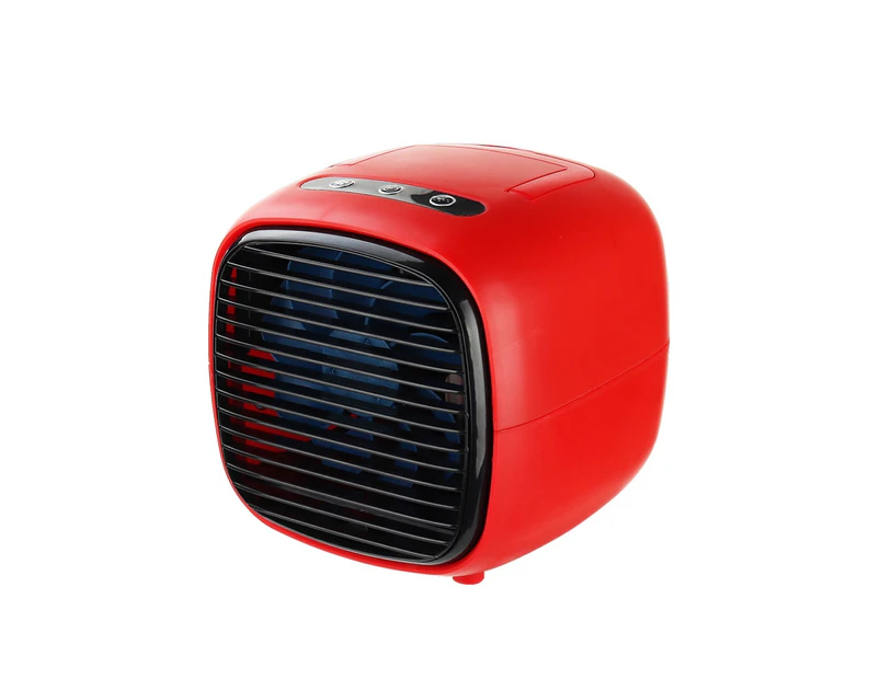 Portable Mini USB Desk Silent Air Conditioner Cooler Home Office Cooling Fan-Red Spray Style - Red Spray Style