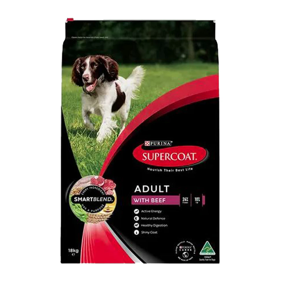 Supercoat Smartblend Adult Healthy Digestion Dry Dog Food w/ Beef 18kg