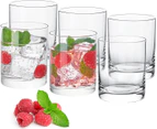 48 x CLEAR GLASS TUMBLERS 200mL Cafe Bar Whisky Ice Glasses Juice Wine Water Cup Old Fashion Stackable Beverage Drinking Glasses Tumblers Cups Mugs