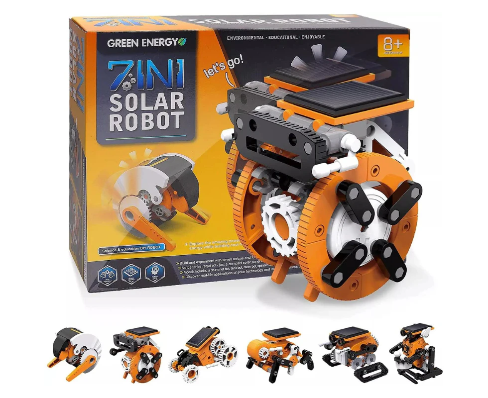 7 In 1 DIY Science Experiment Robot Building Educational Kit Solar Powered Solar Robot STEM Learning Kids Toy