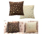 Household Plush Pillow Case Feather Gilding Soft Cushion Cover Home Sofa Decor-Black - Black