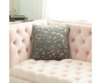 Household Plush Pillow Case Feather Gilding Soft Cushion Cover Home Sofa Decor-Black - Black