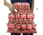 Kitchen Farm Hen Print Two-row Chicken Egg Collecting Gathering Apron Pocket-11#