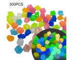 300Pcs Dark Aquarium Pebbles Non-radioactive Sunlight Absorb Decorative Walkways Garden Path Patio Luminous Stones for Grass Land-Mix Color