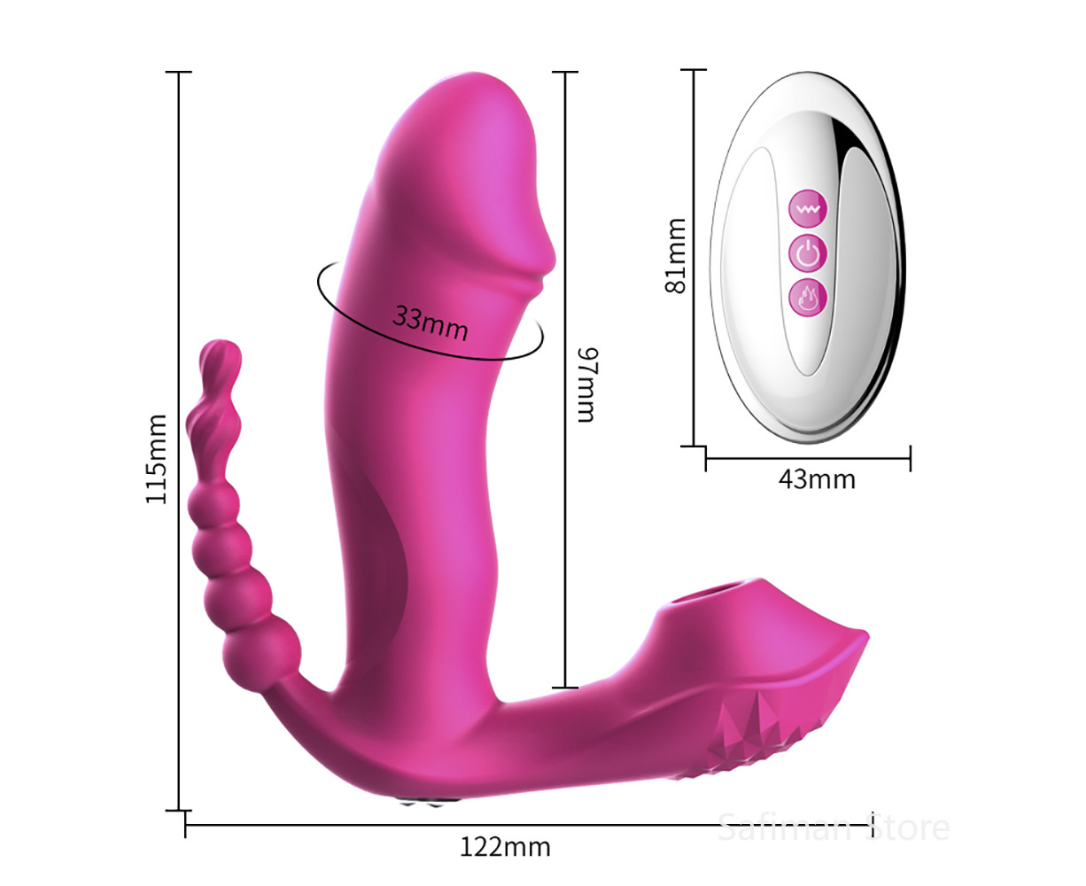 Miraco Sucking Vibrator Wearable Heating Dildo Clit Stimulator Pink |  Catch.com.au