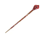 Women Handmade Vintage Alloy Enamel Chopsticks Barrette Hairpin Hair Accessory Red