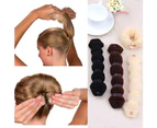 Women Ponytail Donut Bun Maker Shaper DIY Twist Holder Hair Styling Accessories Coffee
