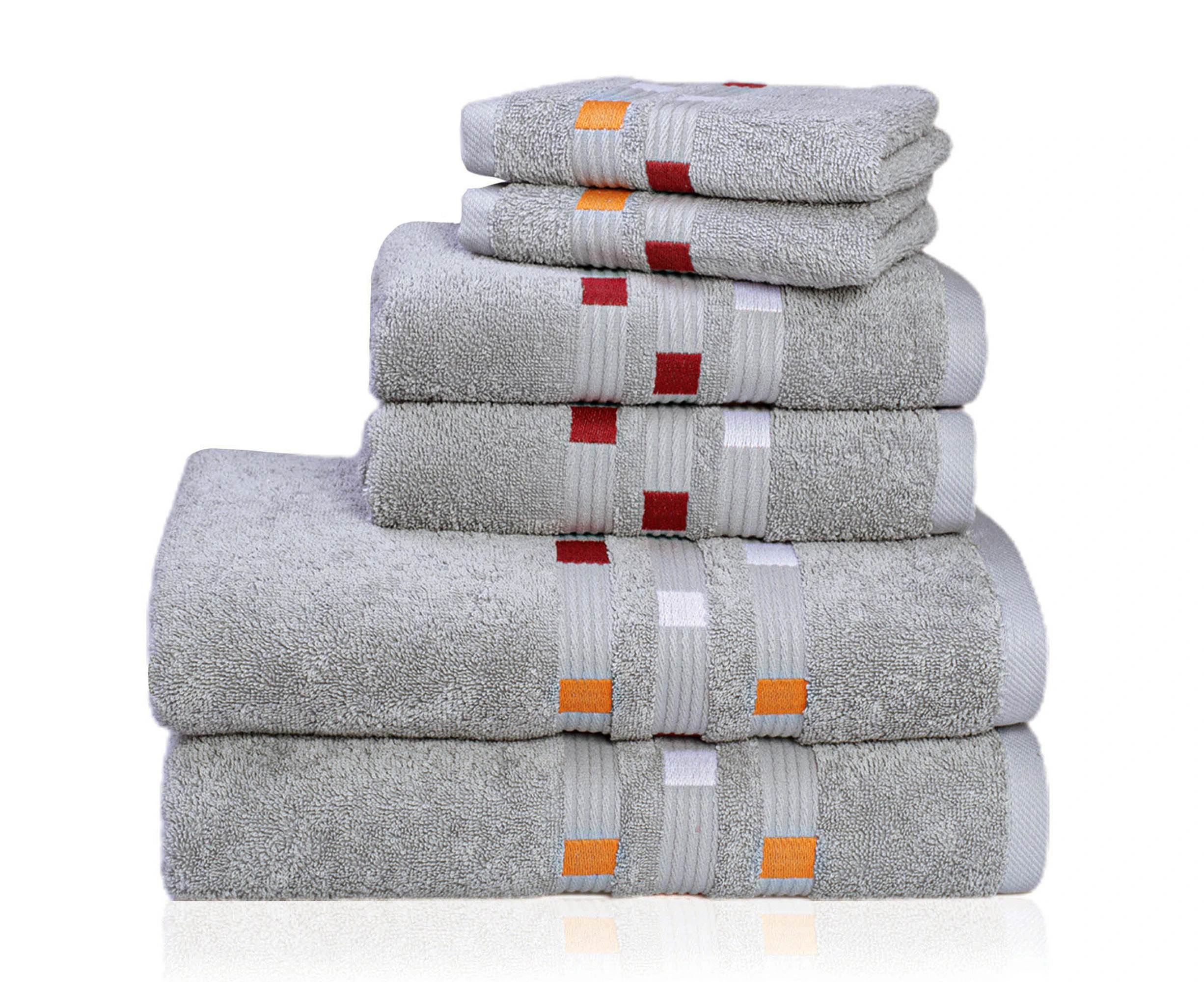 Panache Towel Set (Pack of 6) - Silver