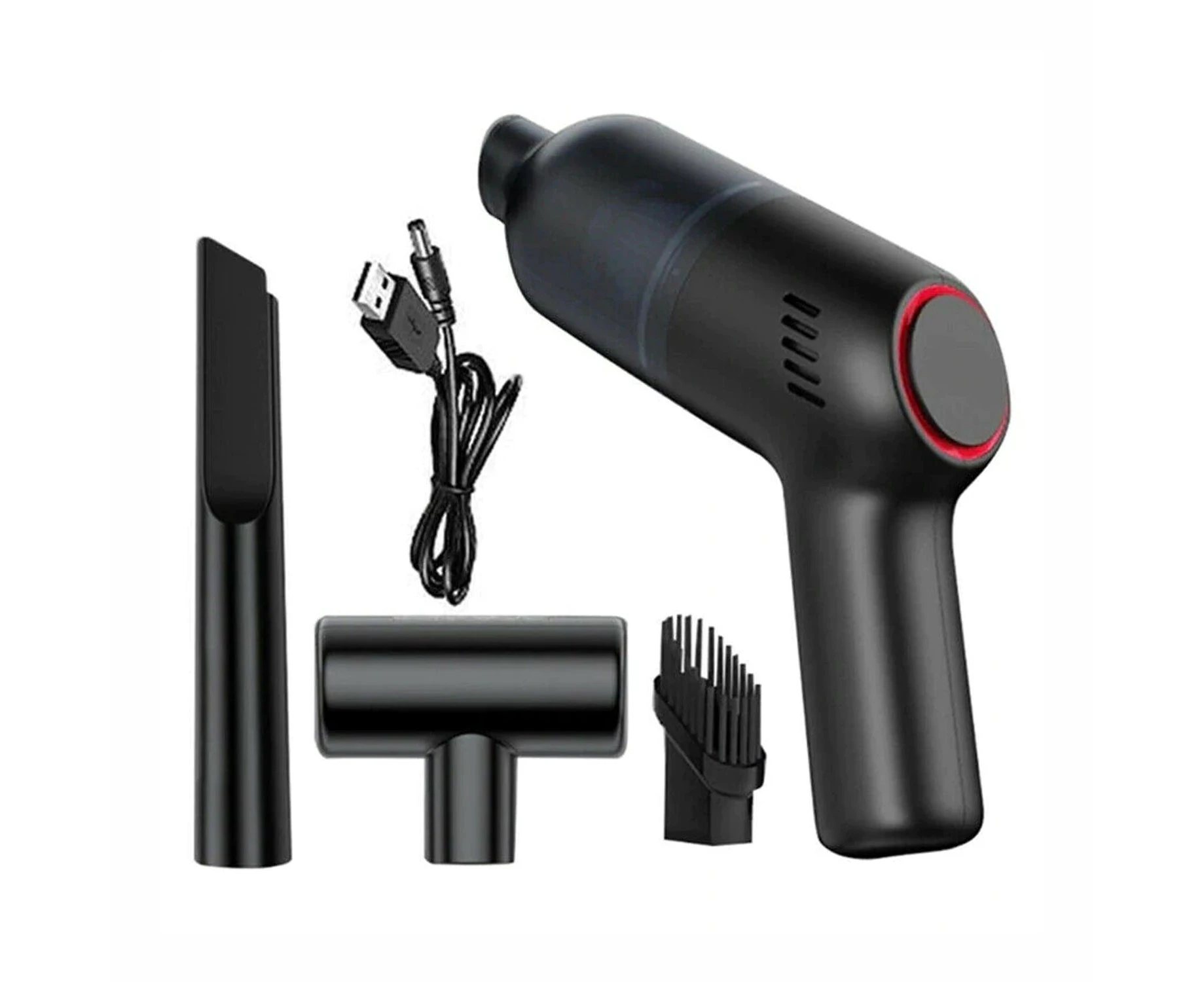 Automotive Cleaning Cordless Suction Handheld Portable Rechargeable Duster - Black