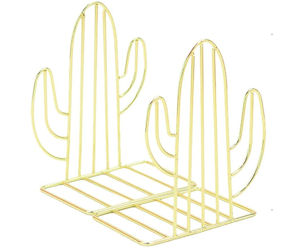 Bookends Metal Book Ends Heavy Duty Modern Decorative Cactus Bookend Bookshelf Decor for Home Bedroom Library Office School Book