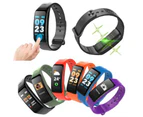 Smart Bracelet C1s Heart Rate Men Women Band Color Screen Music Control Sports Watch Black