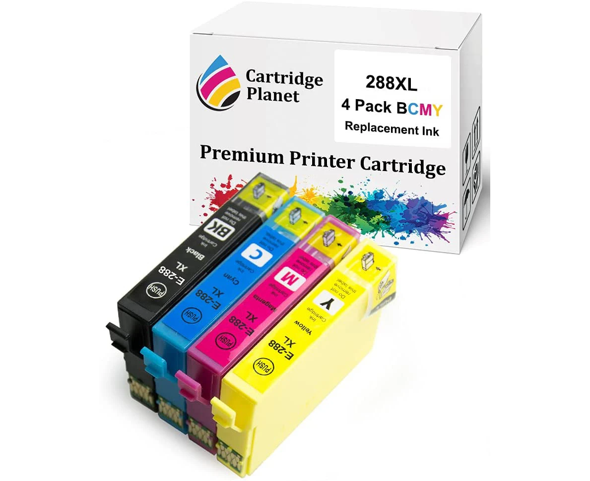 4 Pack (1BK,1C,1M,1Y) Compatible Ink for Epson 288XL for Epson Expression Home XP-235 XP-245 XP-432 XP-442