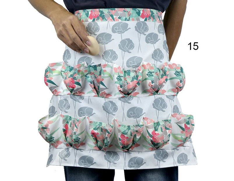 Kitchen Farm Hen Print Two-row Chicken Egg Collecting Gathering Apron Pocket-15#