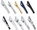 Tie Clips Set for Men Tie Bar Clip Black Silver-Tone Gold-Tone for Wedding Business with Gift Box