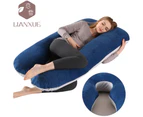 Pregnancy Pillows, Crystal velvet Pregnancy Pillows for Sleeping, Full Body Maternity Pillow for Pregnant Woman velvet, (powder blue,140x70cm)