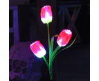 Solar Powered Tulip Flower Outdoor Garden Light Decoration - Blue