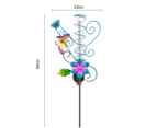 Multi-use Rain Gauge Butterflies Decor Metal All-weather Sloar Powered LED Measuring Tube Garden Stake for Outdoor-