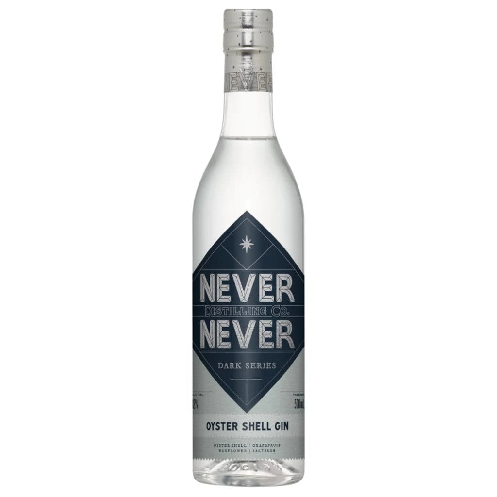 NEVER NEVER DISTILLING CO DARK SERIES OYSTER SHELL GIN 42% 500ML