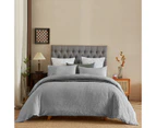 100% Cotton Seersucker Pattern Silver Grey Quilt Doona Duvet Cover Set