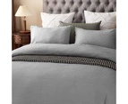 100% Cotton Seersucker Pattern Silver Grey Quilt Doona Duvet Cover Set