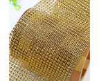 9M Diamante Diamond Ribbon Crystal Gold Rhinestone Mesh Wrap Wedding Party Décor