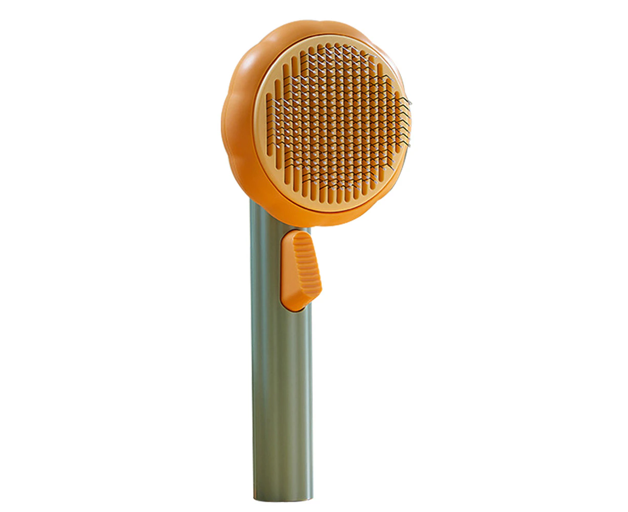 Pet Pumpkin Brush, Pet Grooming Self Cleaning Slicker Brush for Dogs Cats Puppy Rabbit, Cat Brush Grooming Gently Removes Loose Undercoat, Mats Tangled Hai