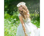 Floral Fall Sunflower Crown Hair Wreath Bridal Headpiece Festivals Hair Band - White