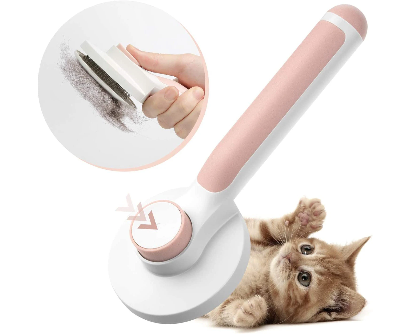 Dog Cat Brush, Self-Cleaning Dead Hair Brush for Cat/Dog Long/Short Haired