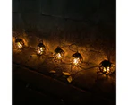 Solar Powered String Light Eco-friendly Plastic Flickering Flame Fairy Light for Party-Black