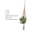 Hanging Planter with Tassels Hand-Woven Cotton Flower Pots Tapestry Net Bag Home Decor-