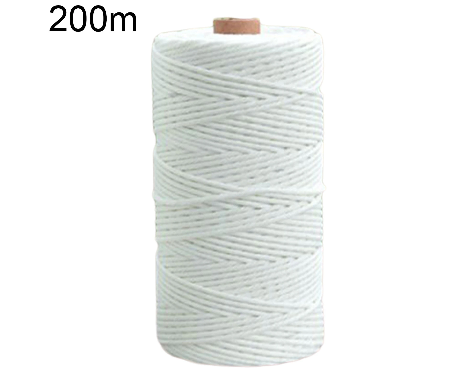 3mm 100m/200m DIY Hand-Woven Cotton Craft Macrame String Braided Tapestry Rope-White 200m#