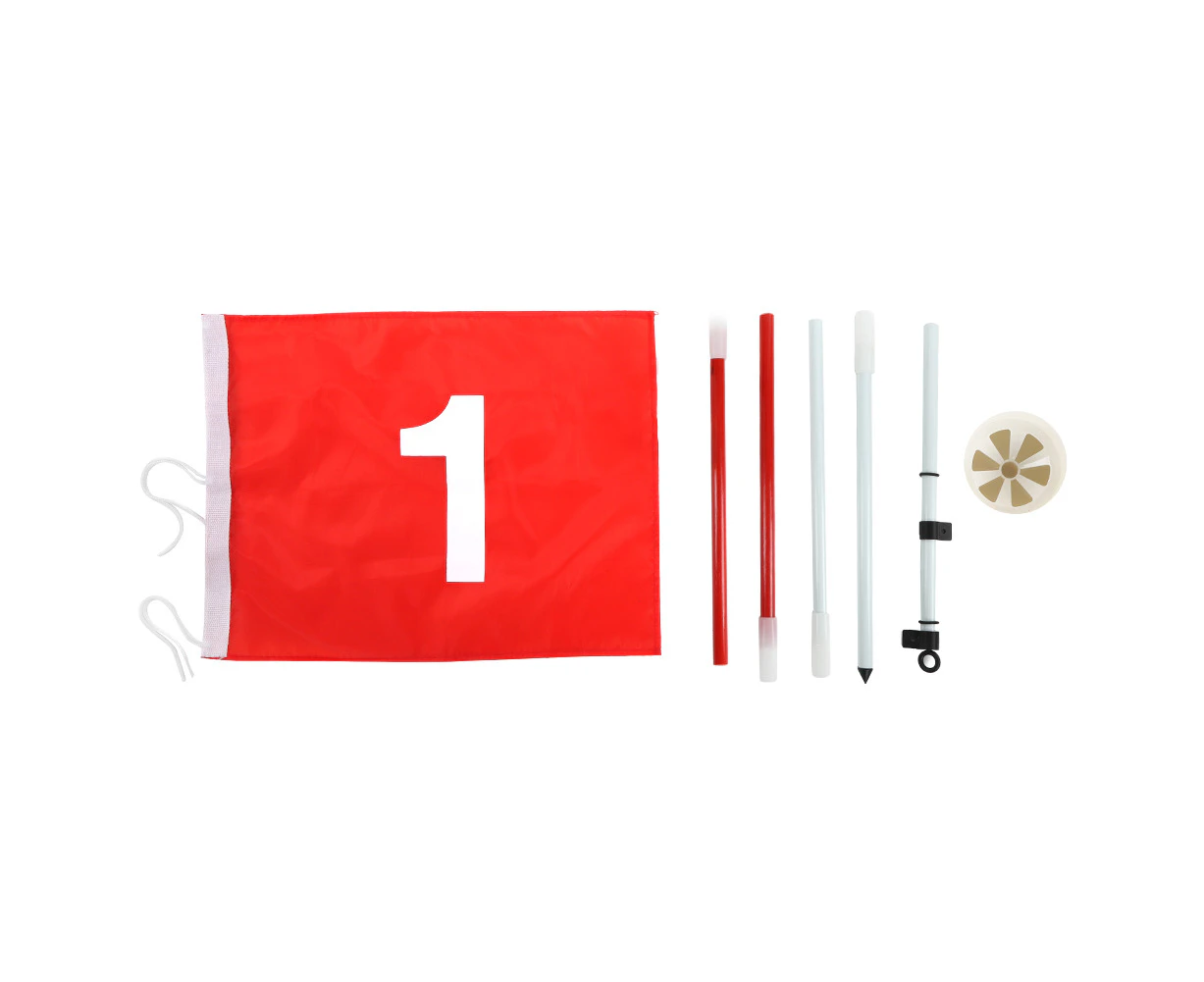 5 Sections Removable Golf Putting Green Flagpole And Hole Cup Set Practicing Accessory With Red Flag