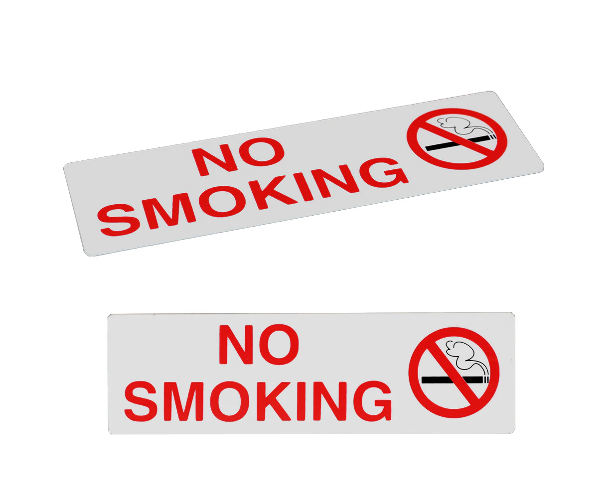 White No Smoking Sign Sticker Self Adhesive Plaque Warning Decal OH&S SHOP Au