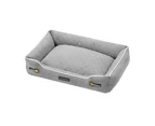Paws & Claw 70x50cm Self Warming Walled Insulated Plush Bed Dog/Pet Medium Grey