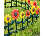 Decorative Garden Fence Reusable Plastic Waterproof Fencing Border Panel for Outdoor-Sunflowers