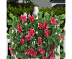 Garden Privacy Fence Expandable Vivid Reusable Firmly Structure  Flexible Artificial Privacy Fence for Garden-Rose Red