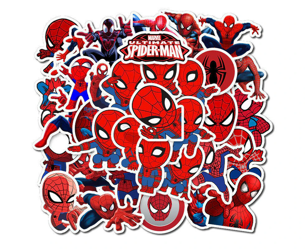 35pcs Disney Spiderman Stickers The Avengers Waterproof Cartoon Sticker Laptop