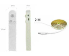 Warm White Battery Operated Motion Sensor Cabinet Light LED Strip Under Bed 2M