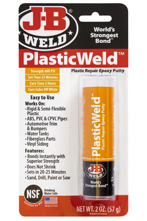 JB Weld PlasticWeld Epoxy Putty Stick 57gr JB 8237 Plastic PVC ABS Repair