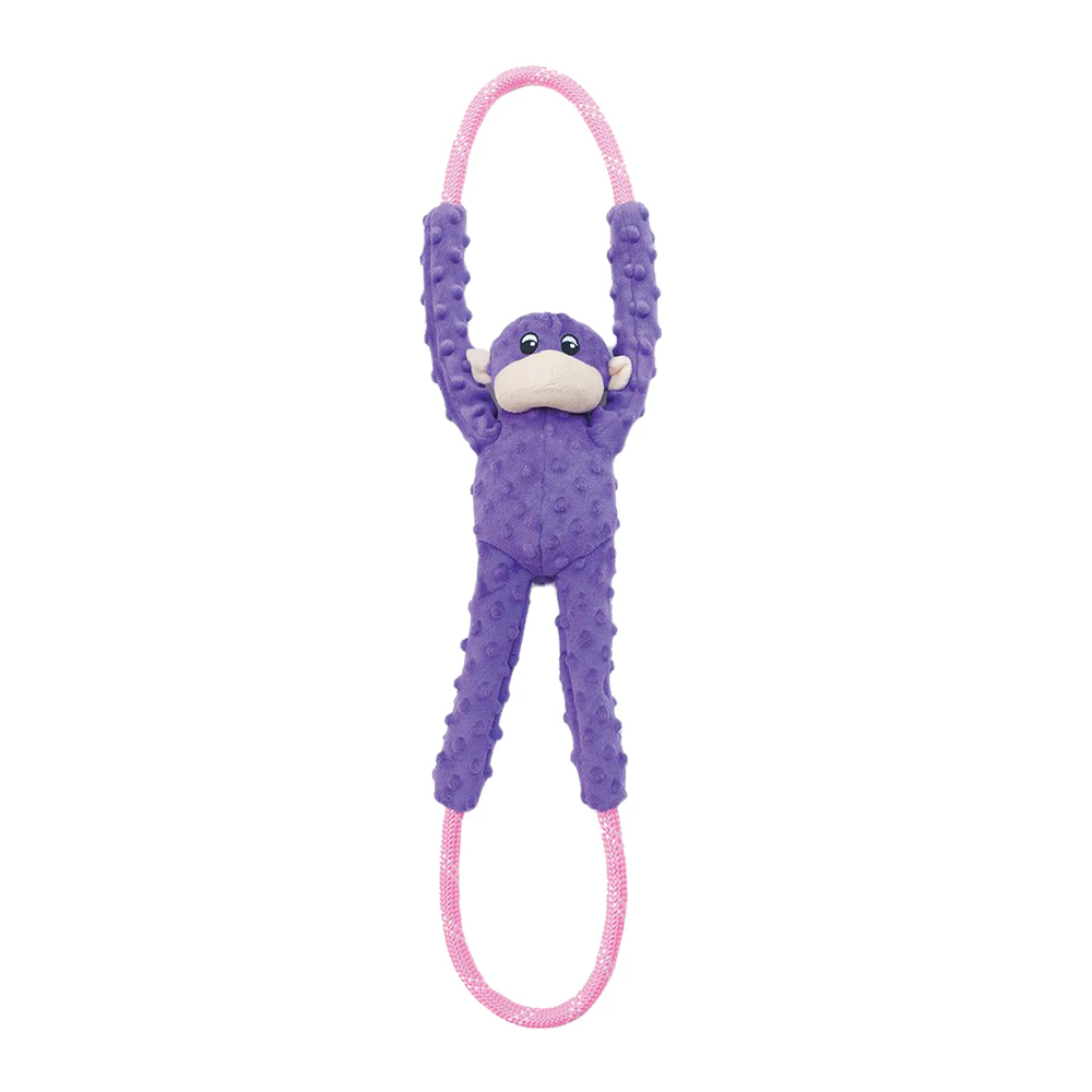 Zippy Paws RopeTugz Monkey Interactive Play Durable Pet Dog Toy Purple