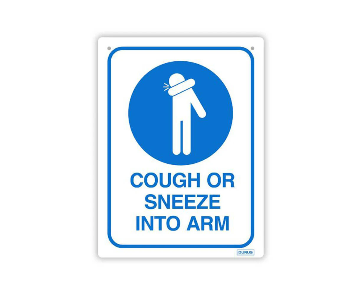 DURUS Cough or Sneeze Into Arm Wall Sign - Excellent Condition