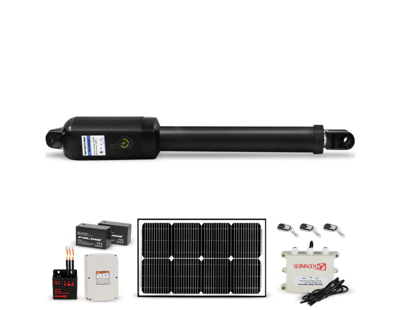 KENNER Heavy Duty Full Solar Single Gate Opener 80W Motor with 20W Solar Power Package KNL200E-01