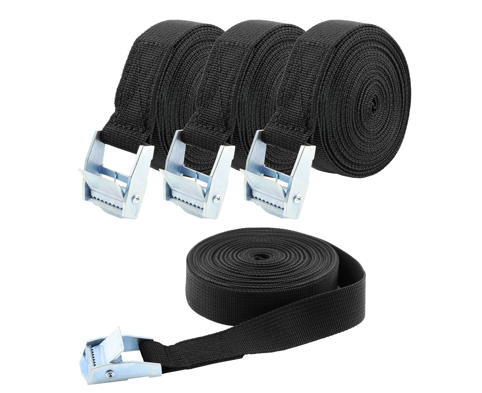 4PCS 25mmx5m Tie Down Straps Buckle Cam Cargo Straps Ratchet Lashing Rope Capacity 250kg