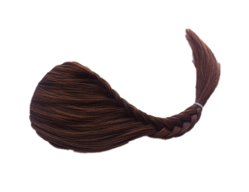 Handmade Braided Fish Bone Plait Hair Extension Hairpiece Bride Hairstyle Wig Light Brown