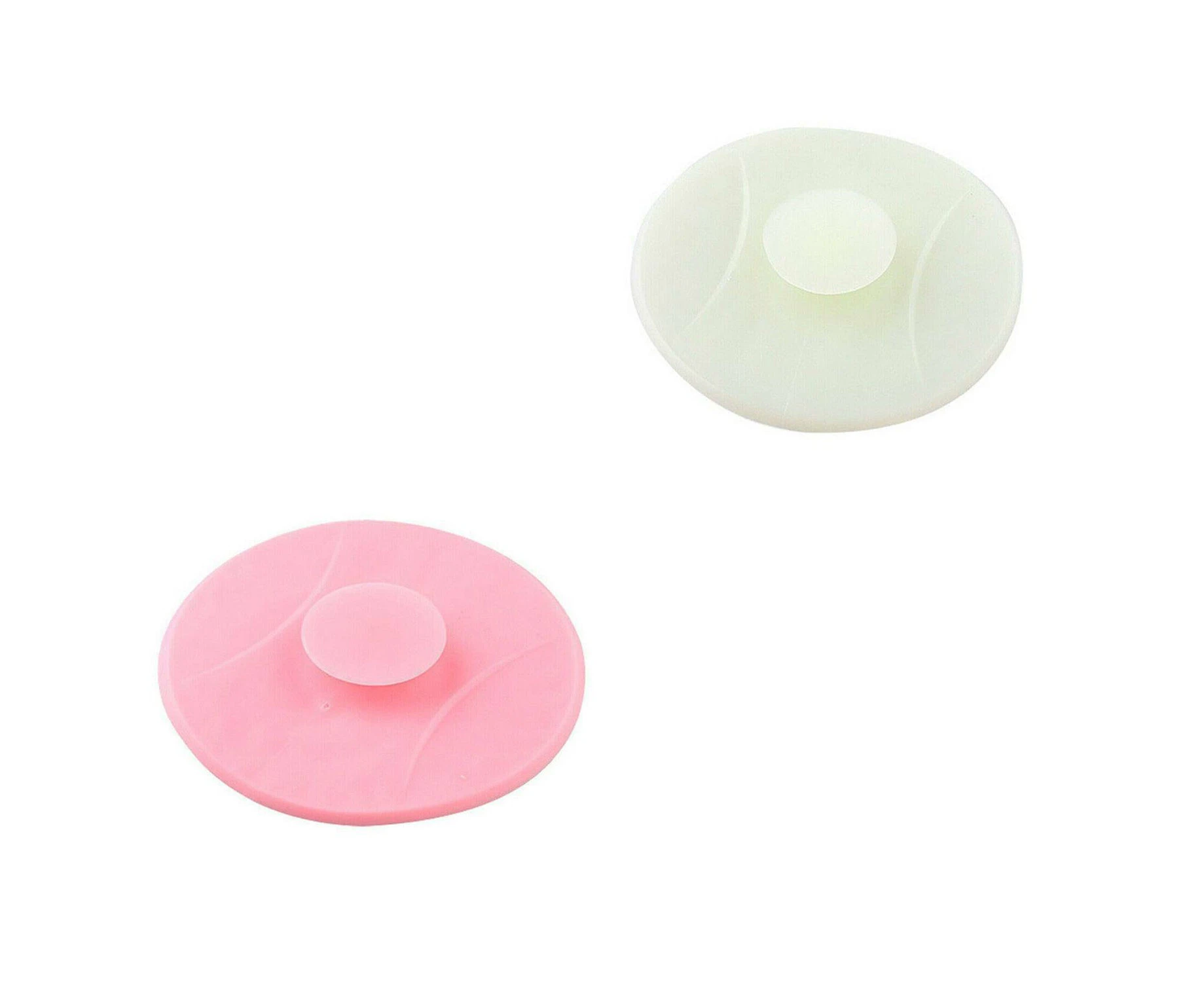 2X Universal Floor Plug Bathroom Kitchen Bath Tub Sink plastic Water Stopper - Pink x1 Beige x1