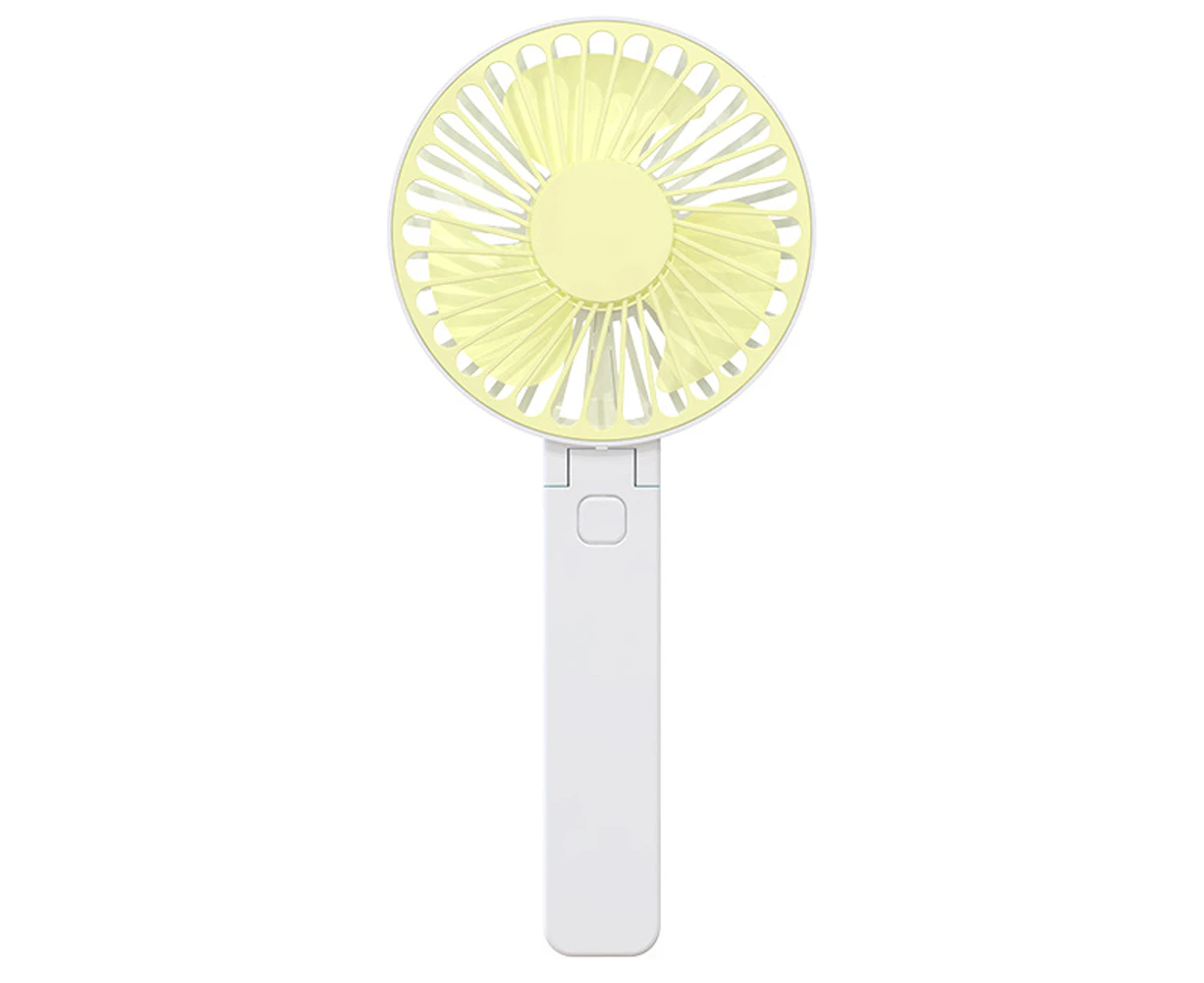 Mini Handheld Fan, USB Desk Fan Small Personal Portable Stroller Table Fan with Rechargeable Battery Operated Cooling Folding Electric Fan - Yellow