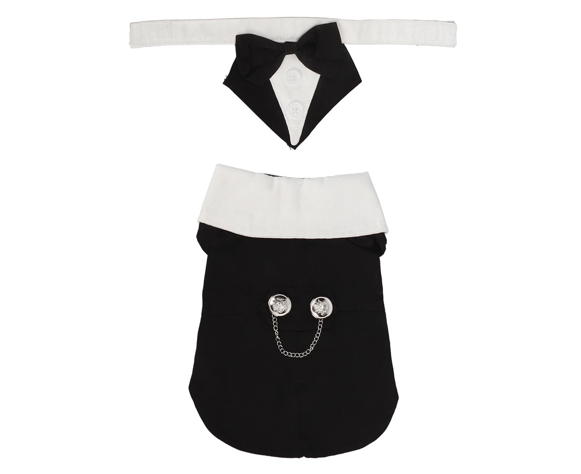 Dog Suit Soft Breathable Fashionable Bow Tie Puppy Costume For Wedding Birthday Party black S